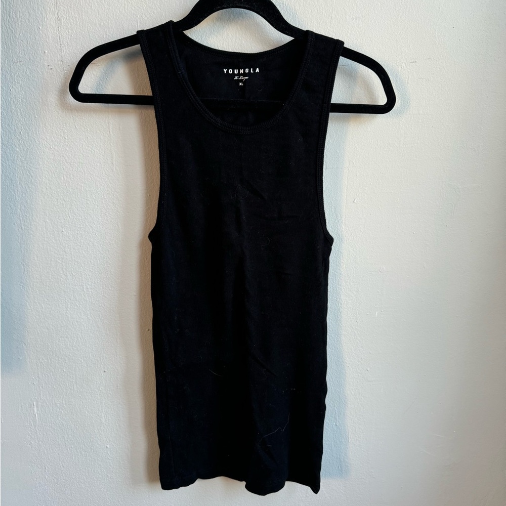 YoungLA Black Ribbed Muscle Tank